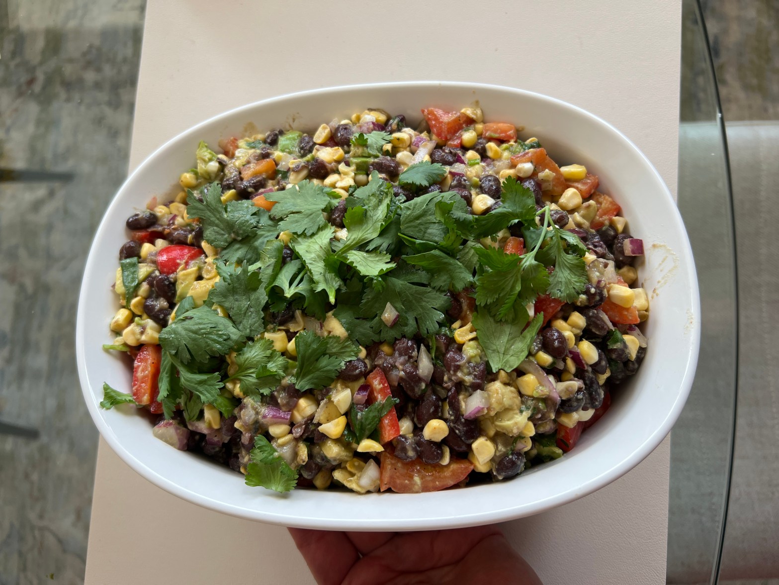 Avocado Cilantro Black Bean Fresh Corn Tomato Salad